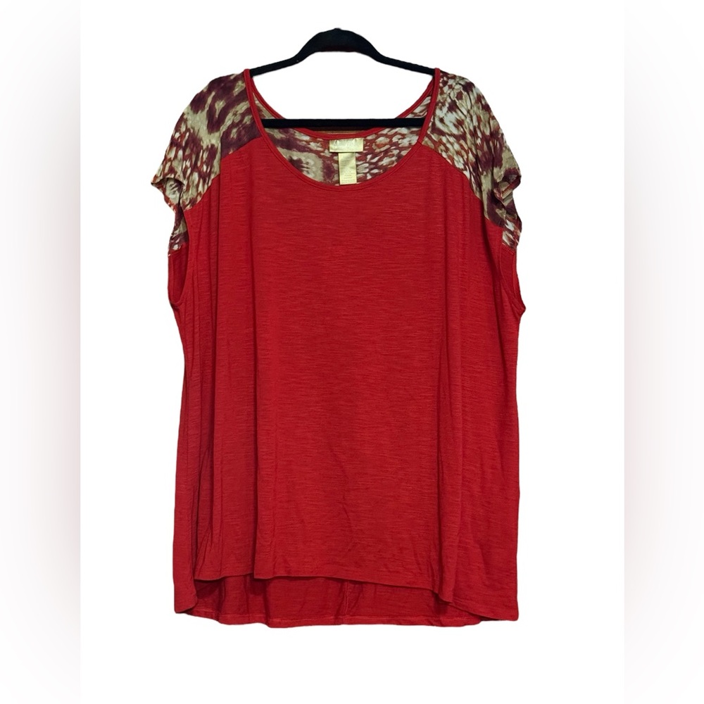 Miss Tina by Tina Knowles Sheer Sleeve Tunic Sz 3X 22/24W